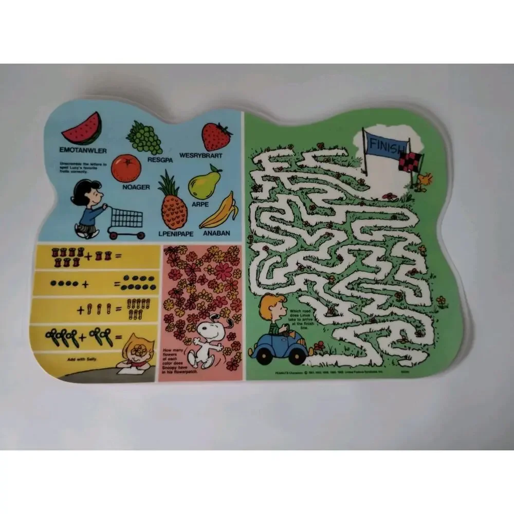 Snoopy And Friends Vinyl Placemat “Happiness With Friends” Double Sided